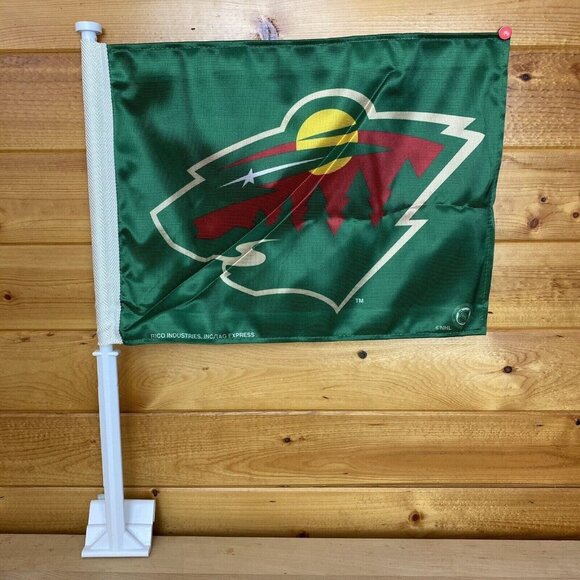Minnesota Wild Car Auto Window Car Flag Made In USA Rico NHL - Picture 1 of 2